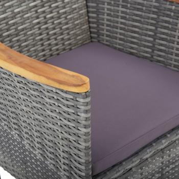 Garten-Essstühle 2 Stk. Poly Rattan Grau