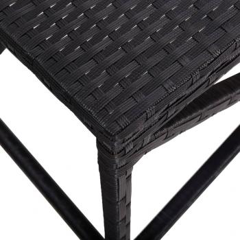 Gartenbank 120 cm Poly Rattan Schwarz