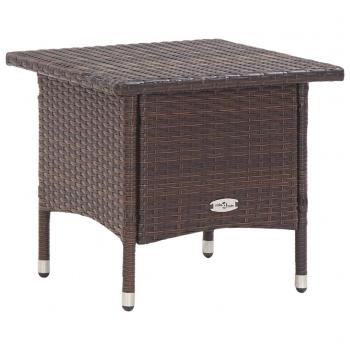 ARDEBO.de - Beistelltisch Braun 50x50x47 cm Poly Rattan