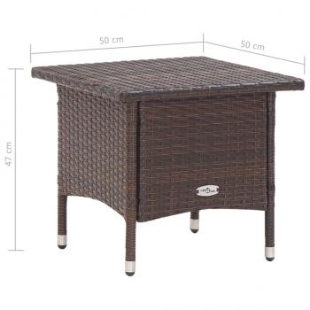 Beistelltisch Braun 50x50x47 cm Poly Rattan