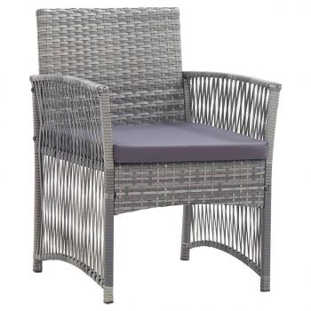 4-tlg. Garten-Lounge-Set mit Auflage Poly Rattan Anthrazit