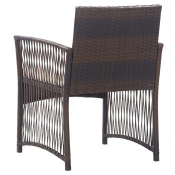 Gartensessel mit Sitzkissen 2 Stk. Braun Poly Rattan