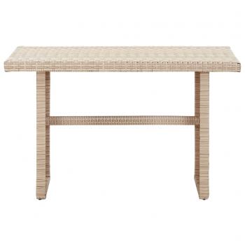 Gartentisch Beige 110x60x67 cm Poly Rattan