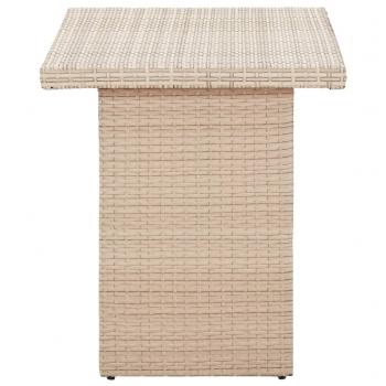 Gartentisch Beige 110x60x67 cm Poly Rattan