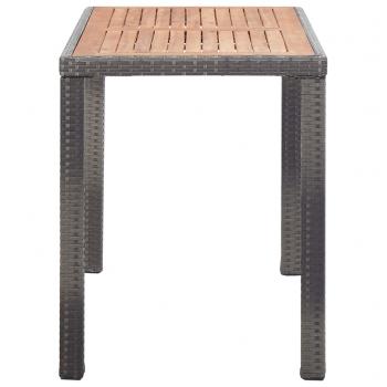 Gartentisch Anthrazit und Braun 123x60x74 cm Massivholz Akazie