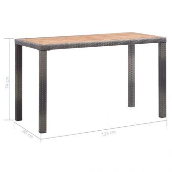 Gartentisch Anthrazit und Braun 123x60x74 cm Massivholz Akazie