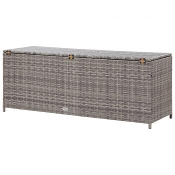 Garten-Auflagenbox Grau 120x50x60 cm Poly Rattan