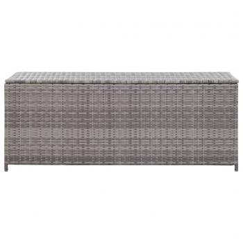 Garten-Auflagenbox Grau 150x50x60 cm Poly Rattan