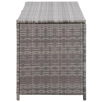 Garten-Auflagenbox Grau 150x50x60 cm Poly Rattan