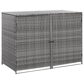 ARDEBO.de - Mülltonnenbox für 2 Tonnen Poly Rattan Anthrazit 148×77×111 cm 