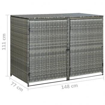 Mülltonnenbox für 2 Tonnen Poly Rattan Anthrazit 148×77×111 cm 