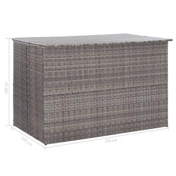 Garden-Auflagenbox Grau 150x100x100 cm Poly Rattan