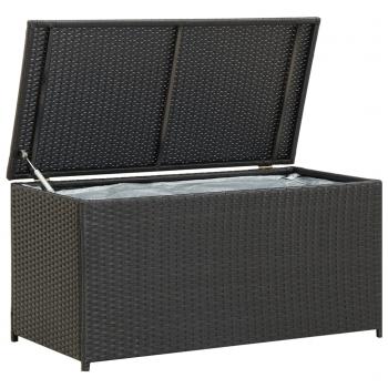 ARDEBO.de - Gartenbox Poly Rattan 100x50x50 cm Schwarz