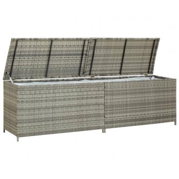 Gartenbox Poly Rattan 200x50x60 cm Grau