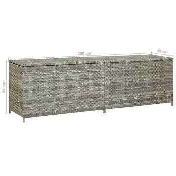 Gartenbox Poly Rattan 200x50x60 cm Grau