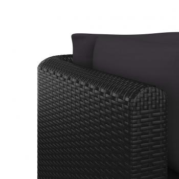 7-tlg. Garten-Lounge-Set mit Auflagen Poly Rattan Schwarz