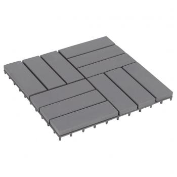 ARDEBO.de - Terrassenfliesen 10 Stk. Grau 30×30 cm Massivholz Akazie