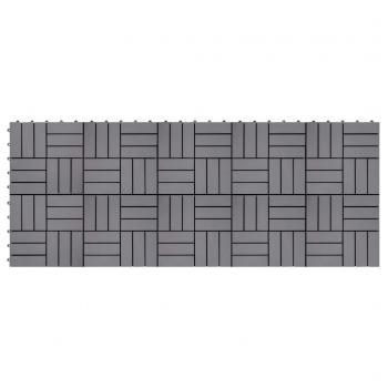 Terrassenfliesen 10 Stk. Grau 30×30 cm Massivholz Akazie