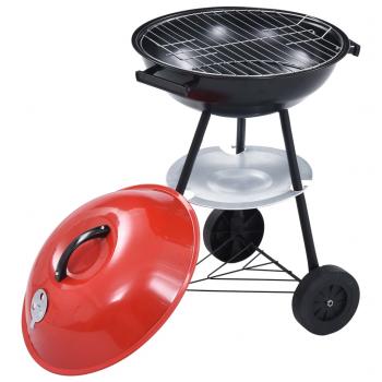 Tragbarer Holzkohlegrill XXL mit Rädern 44 cm