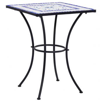 ARDEBO.de - Mosaik-Bistrotisch Blau und Weiß 60 cm Keramik