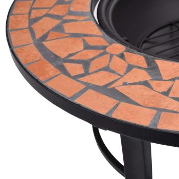 Feuerstelle Mosaik Keramik Terracotta 68 cm