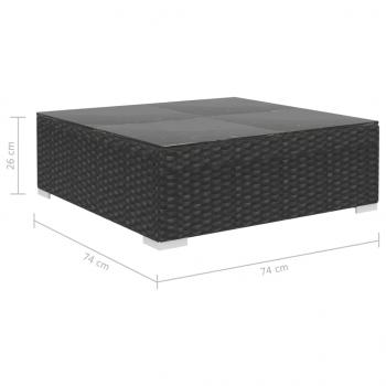 8-tlg. Garten-Lounge-Set mit Auflagen Poly Rattan Schwarz