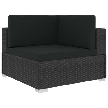 8-tlg. Garten-Lounge-Set mit Auflagen Poly Rattan Schwarz