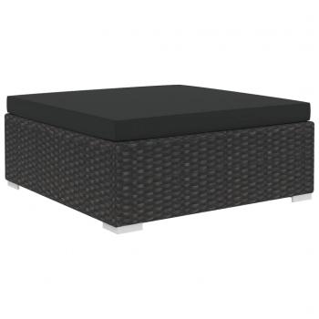 8-tlg. Garten-Lounge-Set mit Auflagen Poly Rattan Schwarz