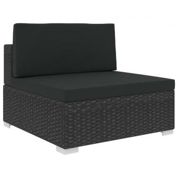 8-tlg. Garten-Lounge-Set mit Auflagen Poly Rattan Schwarz