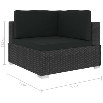 8-tlg. Garten-Lounge-Set mit Auflagen Poly Rattan Schwarz