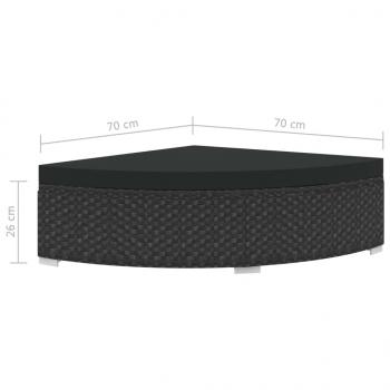 6-tlg. Garten-Lounge-Set mit Auflagen Poly Rattan Schwarz