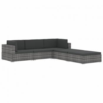 Modular-Sofa-Mittelteil 1 Stk. + Auflagen Poly Rattan Braun 