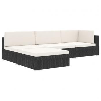 Modular-Sofa-Mittelteil 1 Stk. + Auflagen Poly Rattan Braun 