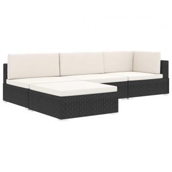 Modular-Sofa-Mittelteil 1 Stk. + Auflagen Poly Rattan Grau