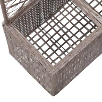 Hochbeet mit Rankgitter 2 Töpfe 58×30×107cm Poly Rattan Braun