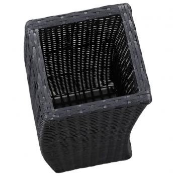 Garten-Hochbeete 3-tlg. Poly Rattan Schwarz