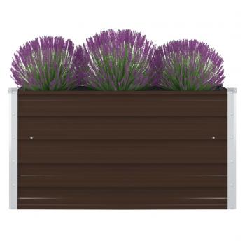 ARDEBO.de - Hochbeet 100 x 100 x 45 cm Verzinkter Stahl Braun