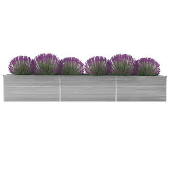 ARDEBO.de - Garten-Hochbeet Verzinkter Stahl 480x80x77 cm Grau