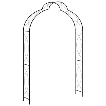 ARDEBO.de - Rosenbogen Schwarz 150 x 34 x 240 cm Eisen 