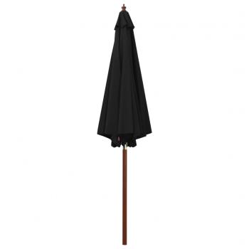 Sonnenschirm mit Holz-Mast 300 x 258 cm Schwarz