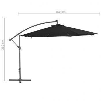 Ampelschirm mit Alu-Mast 350 cm Schwarz