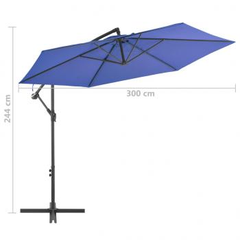 Ampelschirm mit Alu-Mast 300 cm Blau