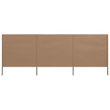 ARDEBO.de - 3-teiliges Windschutzgewebe 400 x 80 cm Taupe