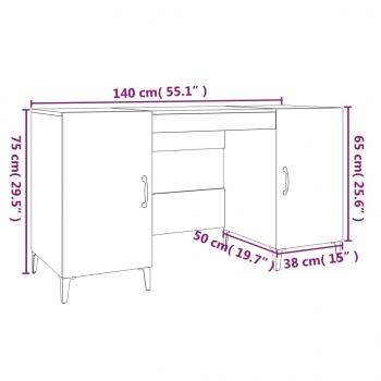 Schreibtisch Hochglanz-Weiß 140x50x75 cm Holzwerkstoff