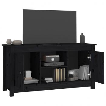 TV-Schrank Schwarz 103x36,5x52 cm Massivholz Kiefer