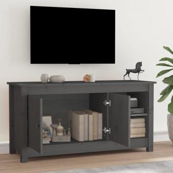 TV-Schrank Grau 103x36,5x52 cm Massivholz Kiefer