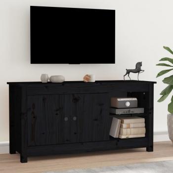 ARDEBO.de - TV-Schrank Schwarz 103x36,5x52 cm Massivholz Kiefer