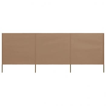 ARDEBO.de - 3-teiliges Windschutzgewebe 400 x 160 cm Taupe