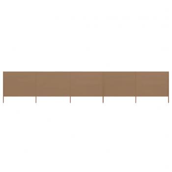 ARDEBO.de - 5-teiliges Windschutzgewebe 600 x 80 cm Taupe