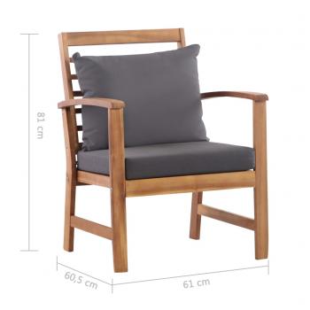 Garten-Lounge-Set mit Auflagen 4-tlg. Massivholz Akazie  